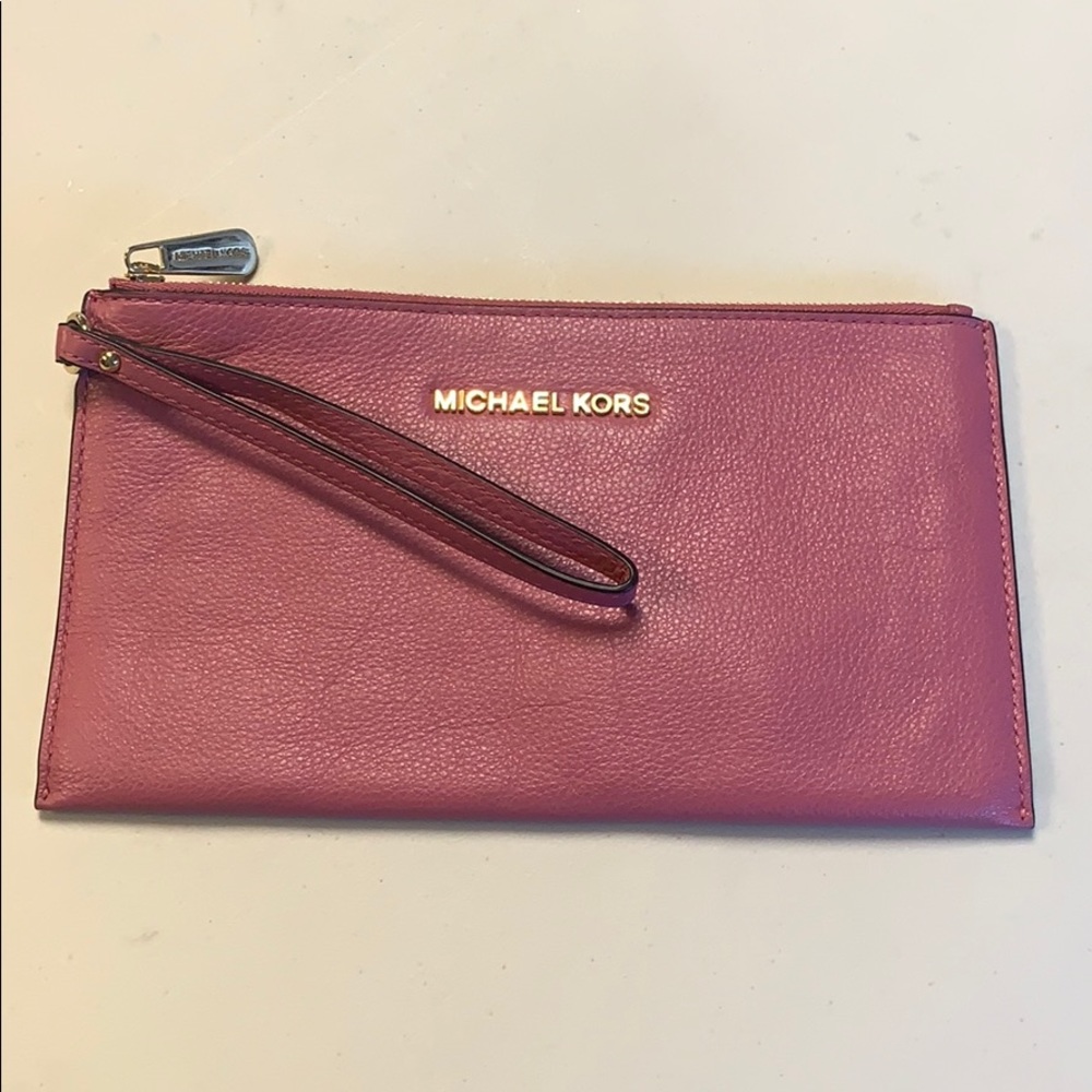 MK dusty pink purse/wallet pouch wristlet
